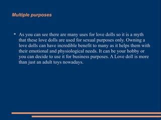 Sex Doll Presentation PPT