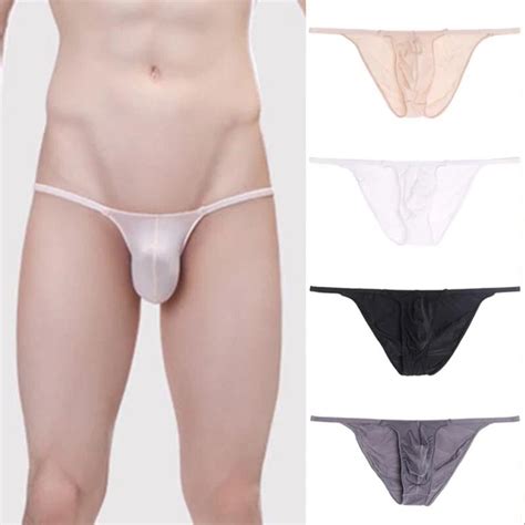 LES SLIPS DE Bikini Blancs Basse Hauteur Pour Hommes Agrandir La Poche Pour Plus EUR 9 62