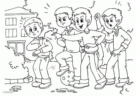 Bullying Para Colorir - Desenho Para Colorir Sobre Bullying - RETOEDU