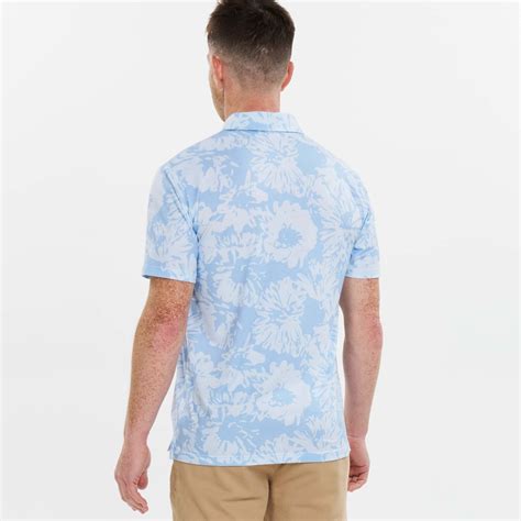 Ash & Erie Bermuda Blue Tech Polo Shirt for Short Men