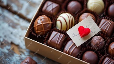 Premium AI Image | A box of chocolates with a love letter