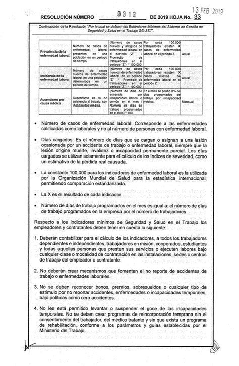 Resolucion 0312 2019 Estandares Minimos Del Sistema De La Seguridad Y Saludpdf Descarga Gratuita