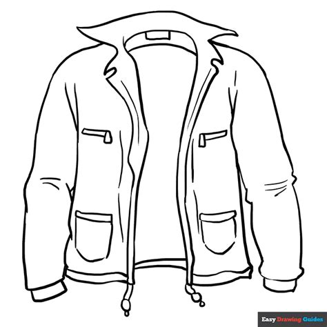 Jacket Coloring Page Easy Drawing Guides