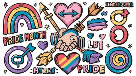 Bandera mes del orgullo arco iris lgbt fondo mano vector día cartel ilustración bandera gay