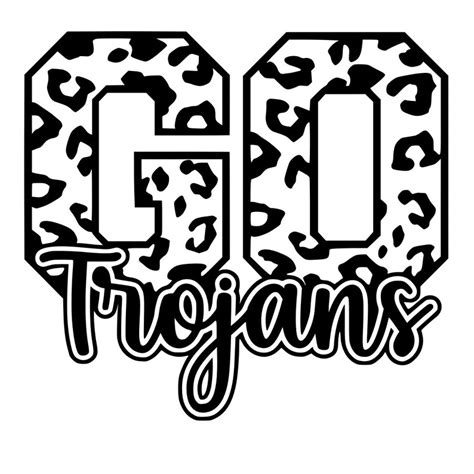 Go Trojans Svg Go Trojans Leopard Svg Etsy Uk