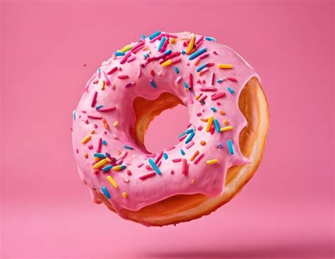 food template pink frosting donut doughnut floating flying