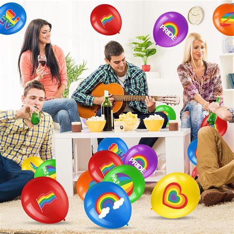 Capoda 36 piezas de decoraciones de fiesta de orgullo gay globos de látex de orgullo gay