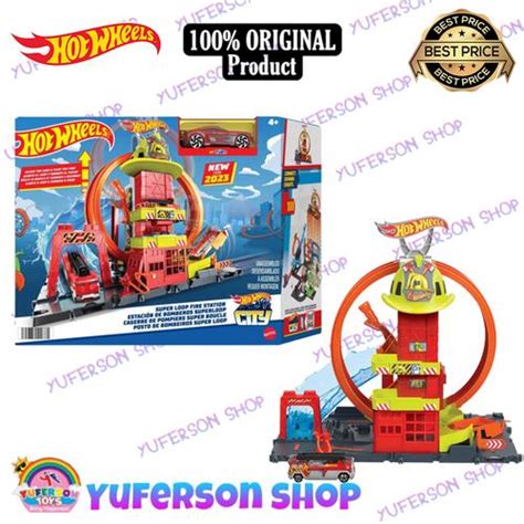 Jual Hot Wheels HotWheels City Super Loop Fire Station Playset HKX41 Kota Tangerang Yuferson