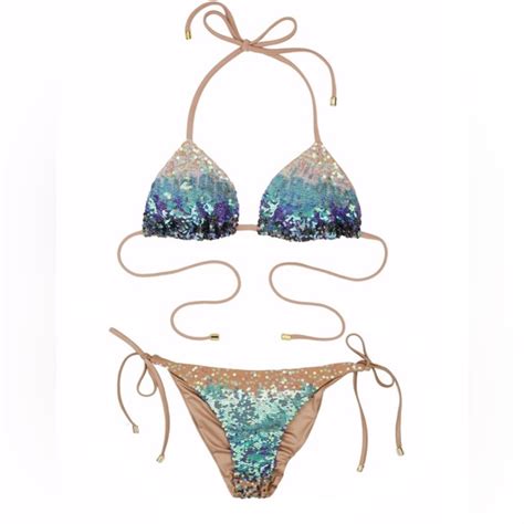 Beach Bunny Swim Beach Bunny Bikini Ariel Sequin Bikini Bb Ariel Ombr Sequins Bikini Set
