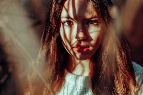 Women Looking At Viewer Face Brunette Brown Eyes Red Lipstick Hd