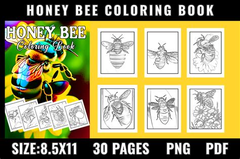 Honey Bee Coloring Book Graphic By Mstmahfuzakhatunshilpe · Creative