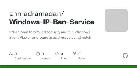 github ahmadramadanwindows ip ban service ipban monitors failed