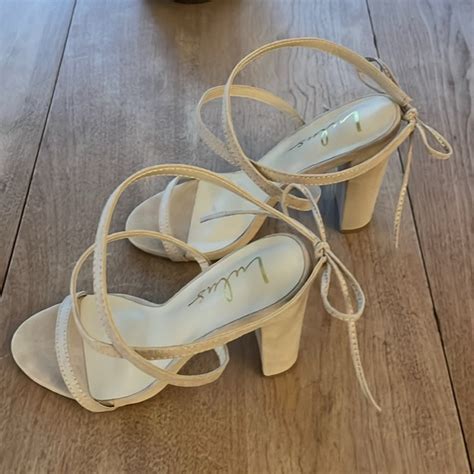 Lulus Shoes Lulus Faux Suede Ankle Strap Heels Sandals Light Nude