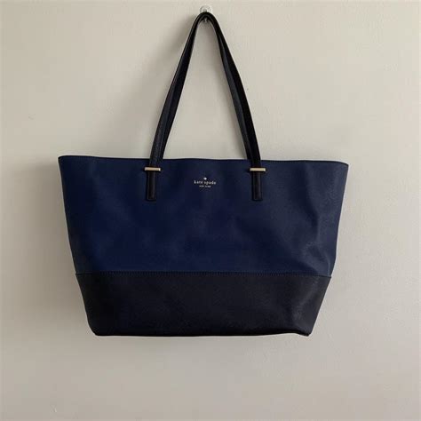 Navy Blue Kate Spade Tote Bag In Excellent Condition Depop