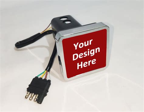 Custom Square LED Trailer Hitch Cover Light Brake Lighted Personalized ...