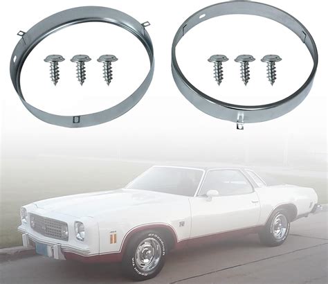 7 Headlight Bulb Retaining Retainer Trim Ring Set For Che