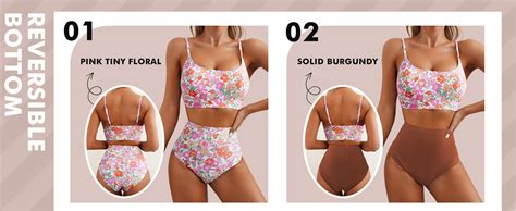 Amazon Herseas Piece High Waisted Bikini Set For Women Spaghetti Straps Swim Top