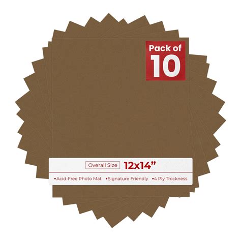 Aged Oak Brown 12x14 Uncut Mat Board Blank Sheets No Opening Color