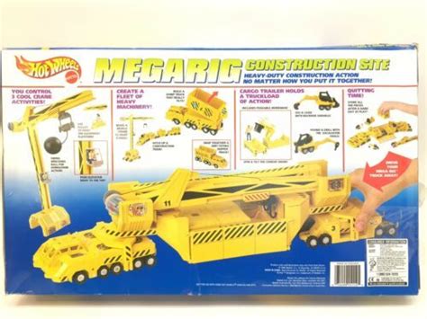 Hot Wheels Mega Rig Construction Site Vtg Mattel Wrecking Ball Vgc Play Sets