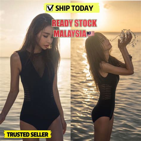 M XL MALAYSIA ONE PIECE BIKINI SWIMSUIT SWIMWEAR BAJU RENANG BEACH FAST SHIPPING Shopee