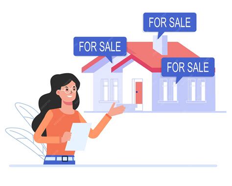 Premium Vector | Agent shows the house for sale buying a new home