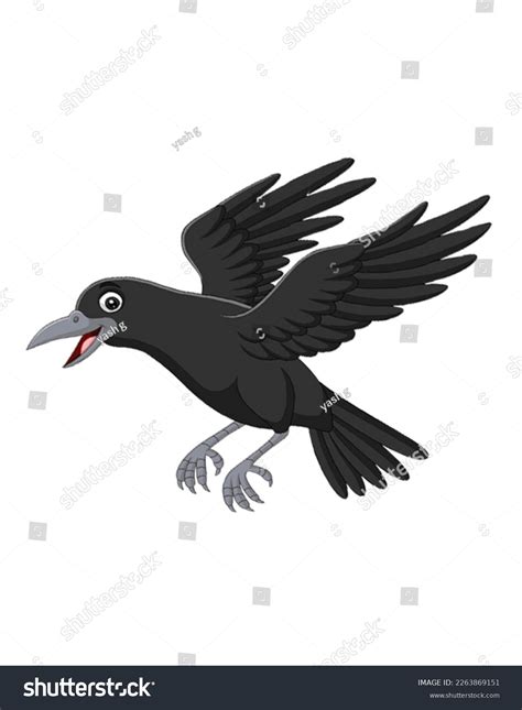 Flying Crow Cartoon Image Illustration Stock Illustration 2263869151