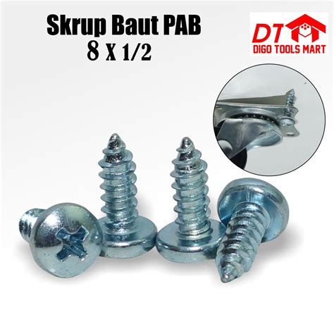 Skrup Baut PAB Sekrup Tapping Plus Ring 8 X 1 2 Per 10PCS Lazada