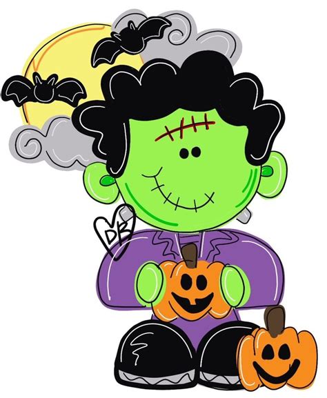 Halloween Frankenstein And Pumpkin Door Hanger Frankie Door Decor