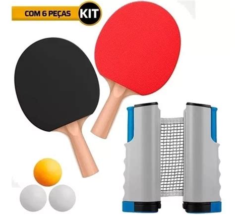 Kit Raquete T Nis De Mesa Bolinha Ping Pong Rede Retr Til