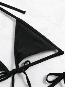 SHEIN Swim SXY Cut Out Micro Triangle Thong Bikini Swimsuit SHEIN UK