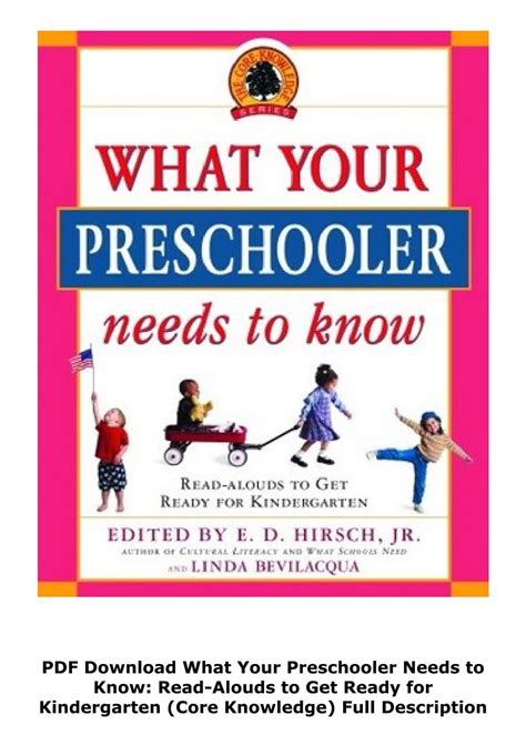 PDF Download What Your Preschooler Needs to Know: Read-Alouds to Get