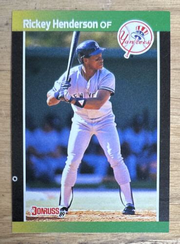 Donruss Rickey Henderson Baseball Card Yankees Hof Of Vg O C