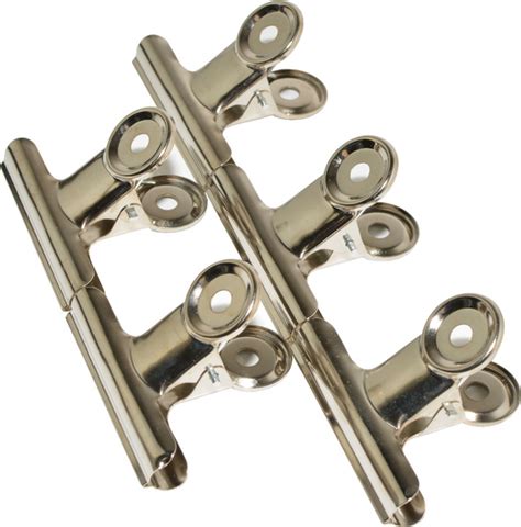 Зажим для бумаг и фиксации рисунков 63 мм 5 штук стальной хромированный ...