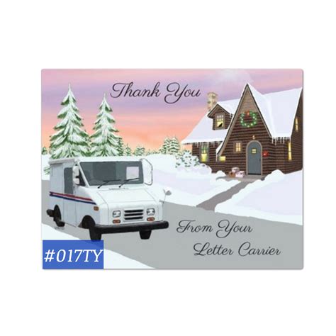 #017TY English Cottage and LLV Letter Carrier Thank You Post Cards, po – Veronica Johnson Arts
