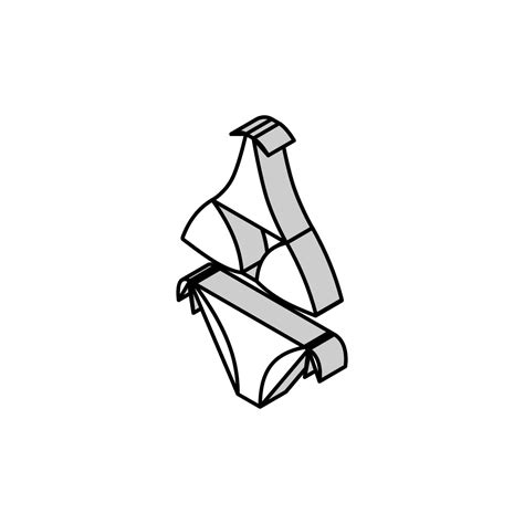 Bikini Summer Clothes For Swimming Isometric Icon Vector Illustration