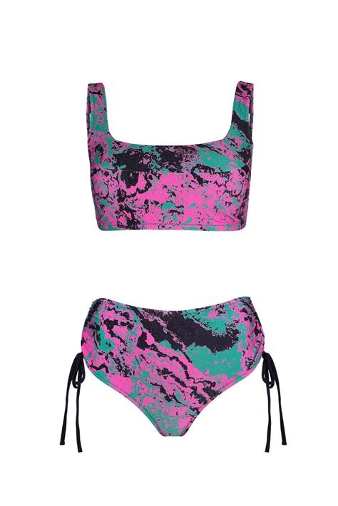 Ayyıldız Pembe Desenli Yarım Atlet Bikini Takımı Hızlı Kargo