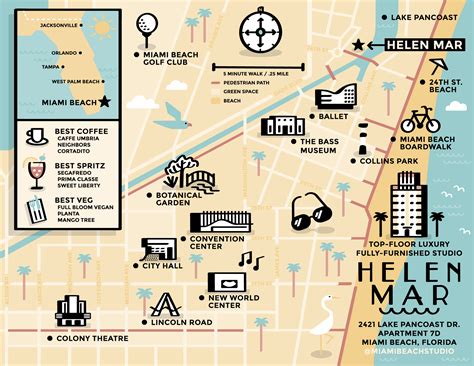 Illustrated Neighborhood Map and Floorplan for Residential Real Estate