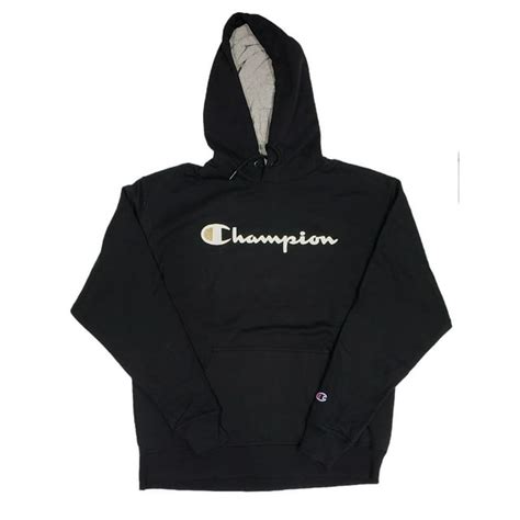 Champion Mens Powerblend Fleece Pullover Hood Adult Black L