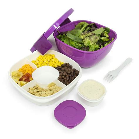 Bentgo® Salad Stackable Lunch Container With Large 54 Oz Salad Bowl 4 Compartment Bento Style