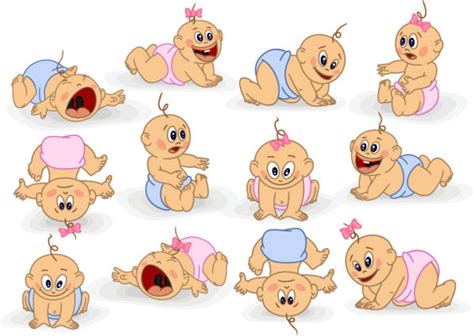 Cartoon baby crawling free vector download (20,336 Free vector) for ...