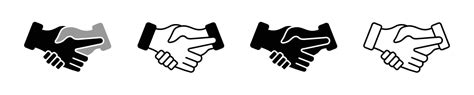 Friendly Handshake Icon Setbusiness Agreement Handshake Icon In