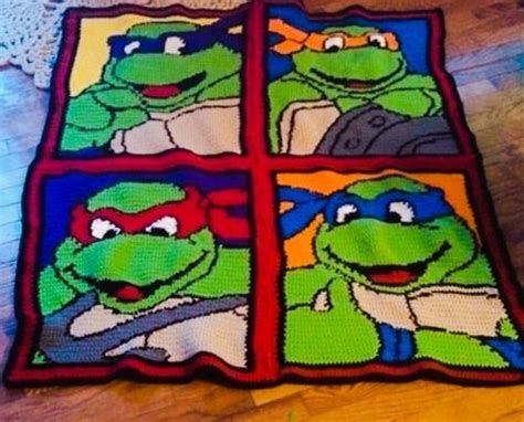 Items Similar To Crochet Teenage Mutant Ninja Turtle Crochet Blanket On