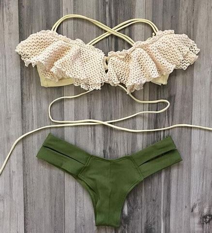 CUTE FALBALA NET TWO PIECE BIKINI On Luulla