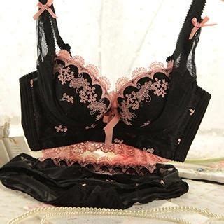 HYG Lingerie Set Lace Bra Panties YesStyle