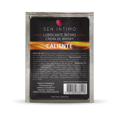 Lubricante Sen Intimo Caliente Crema Whisky Ml Sachet Furi