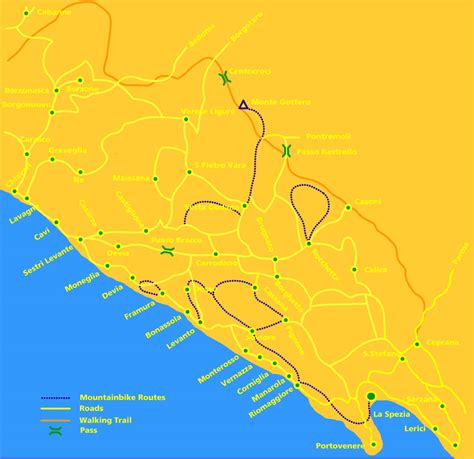 Cinque Terre Mountain Biking Trail Map Cinque Terre Italy • Mappery