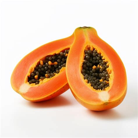 Premium Photo A Papaya On White Background