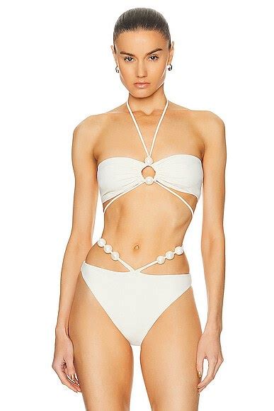 Magda Butrym Halter Bikini Top Cream Editorialist