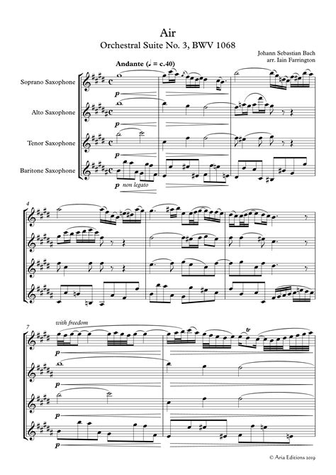 The Baroque Saxophone - saxophone quartet: PDF download