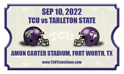 Tcu Horned Frogs Vs Tarleton State Texans Football Tickets 09 10 22